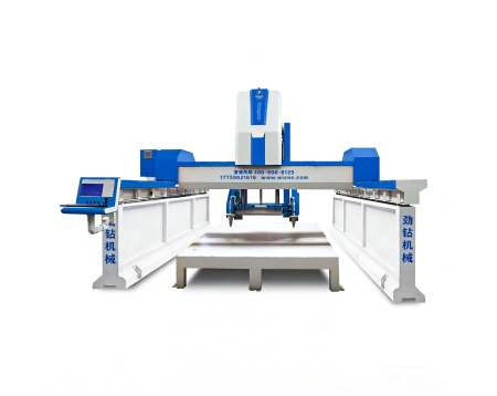 Stone Profiling Machine Cutting Identical Granite Strips On Repeat